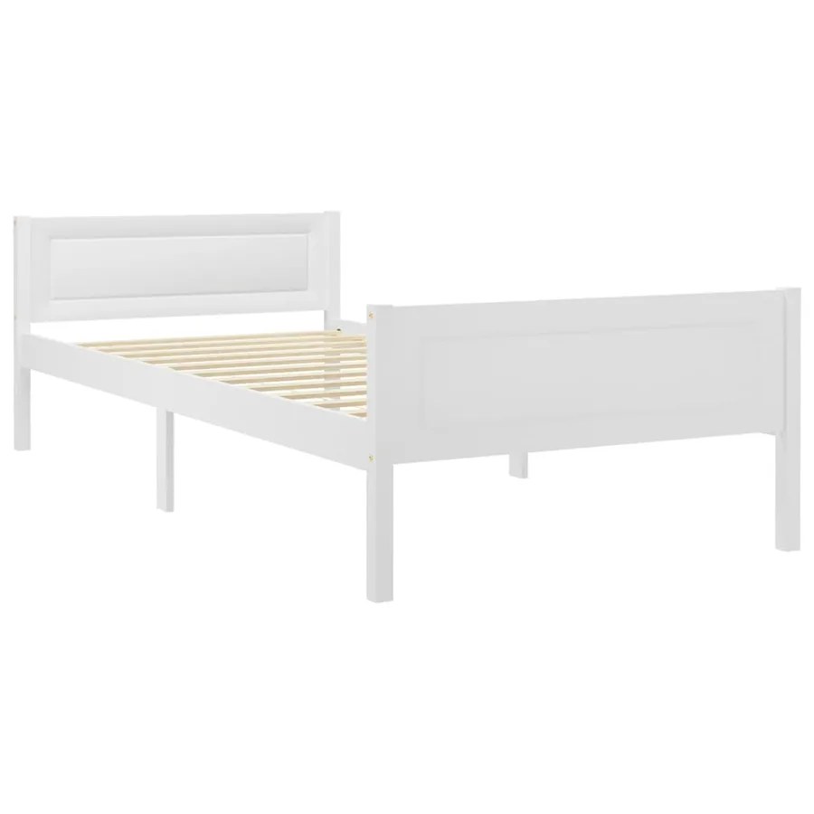 Cadre de lit sans matelas bois massif de pin blanc 100x200 cm - 2
