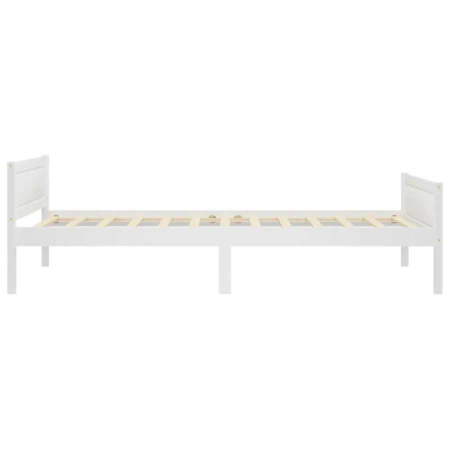 Cadre de lit sans matelas bois massif de pin blanc 100x200 cm - 3