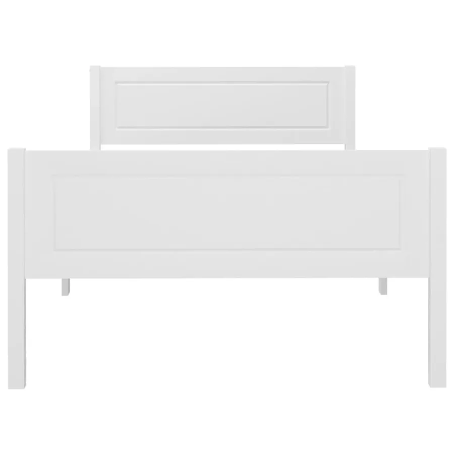 Cadre de lit sans matelas bois massif de pin blanc 100x200 cm - 4