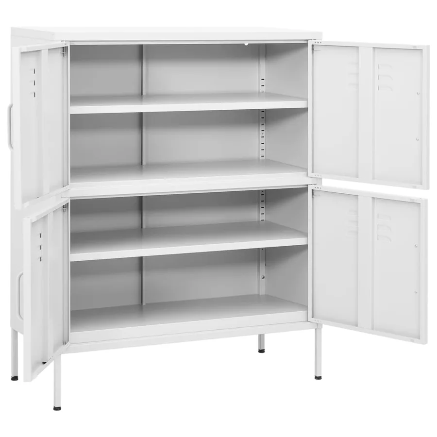Armoire de rangement Blanc 80x35x101,5 cm Acier - 6