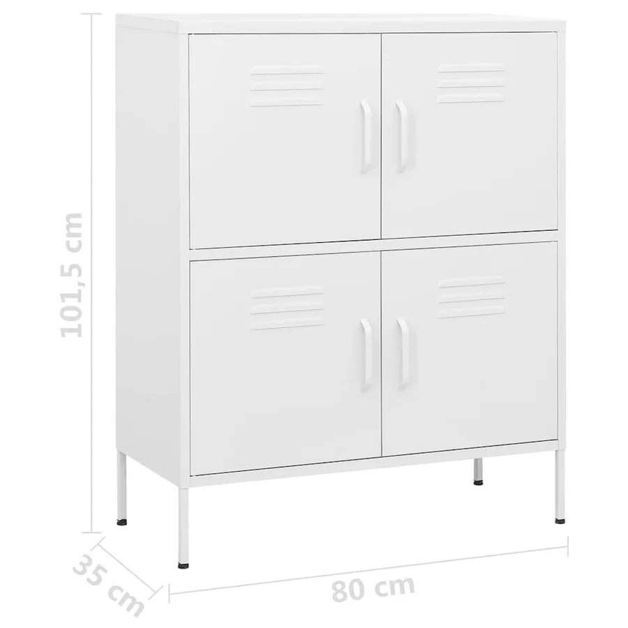 Armoire de rangement Blanc 80x35x101,5 cm Acier - 9