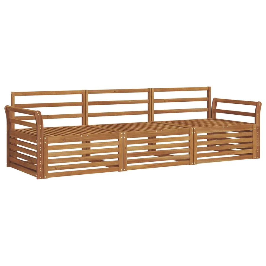 Ensemble de canapés d'extérieur 3 pcs Naturel - 2