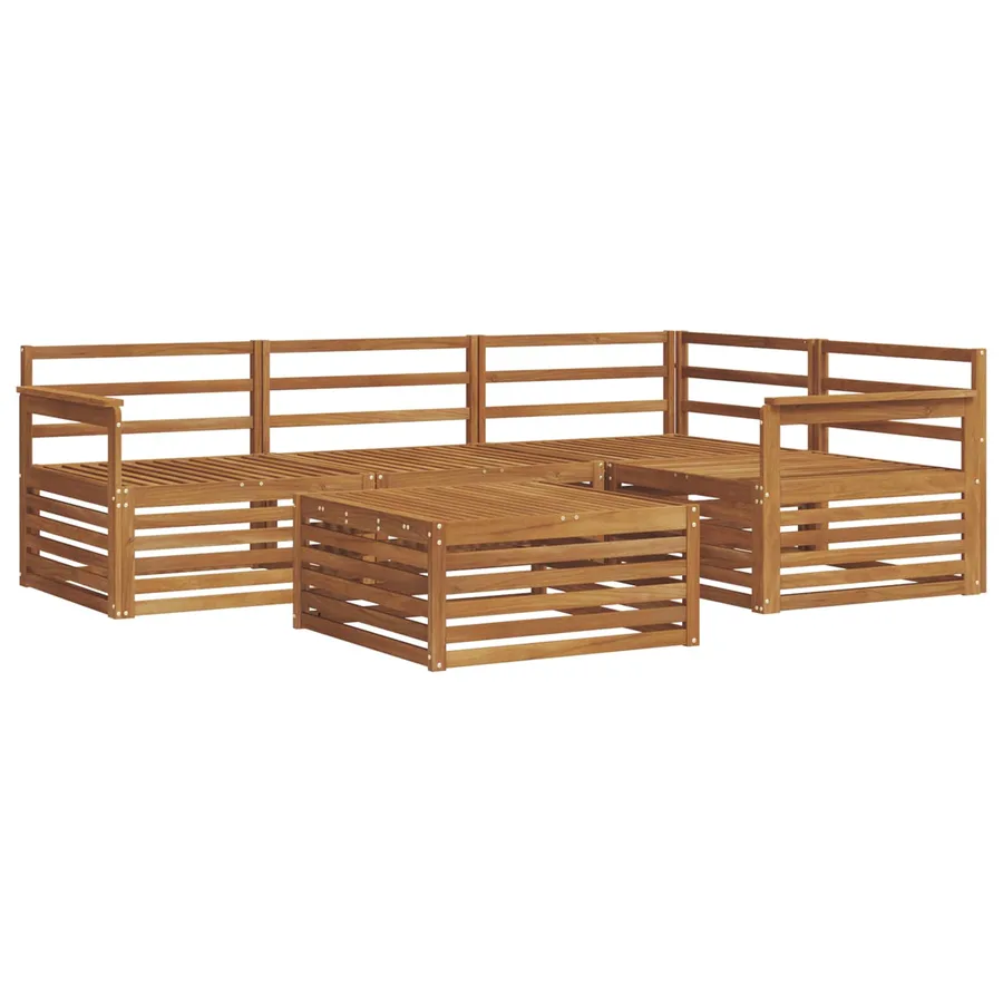 Ensemble de canapés d'extérieur 5 pcs Naturel - 2