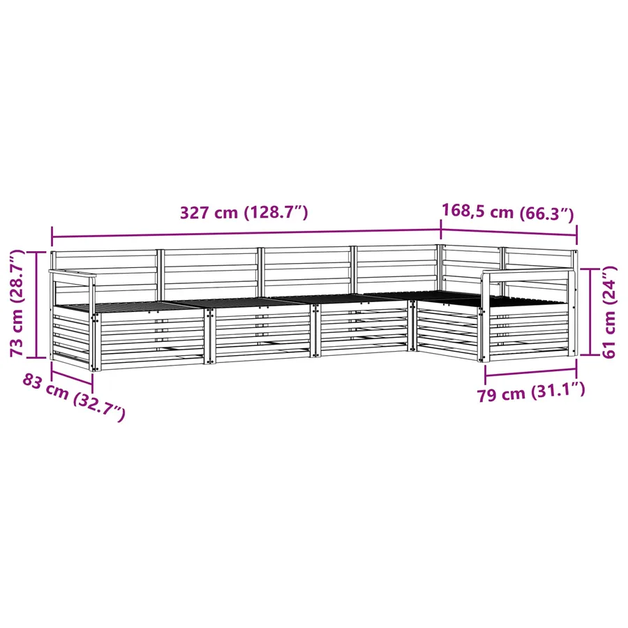 Ensemble de canapés d'extérieur 5 pcs Naturel - 8