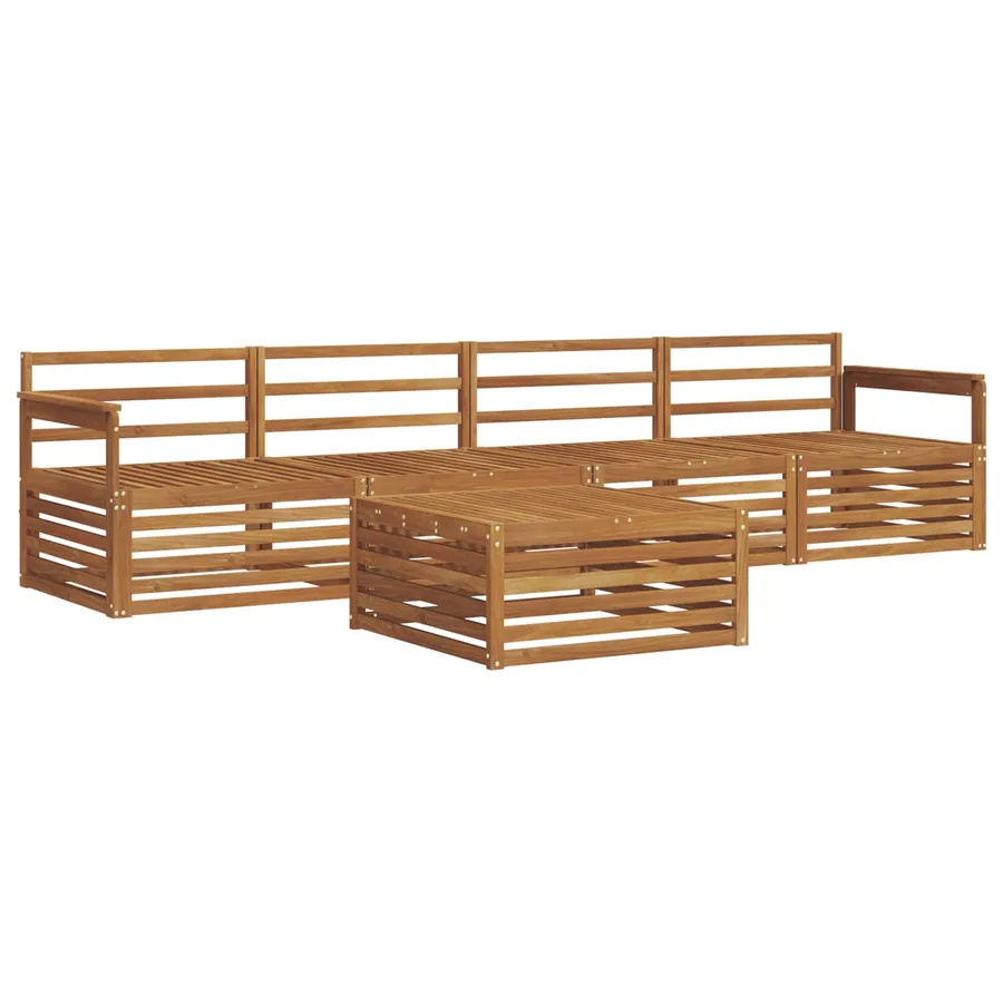 Ensemble de canapés d'extérieur 5 pcs Naturel - 2