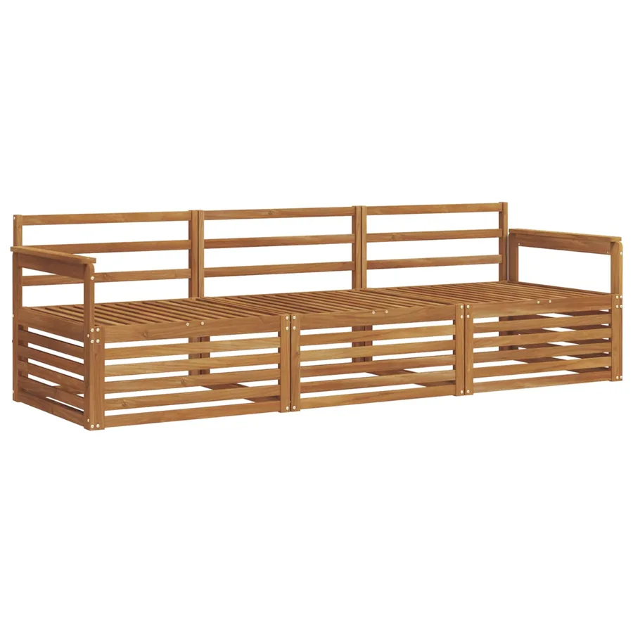 Ensemble de canapés d'extérieur 3 pcs Naturel - 2