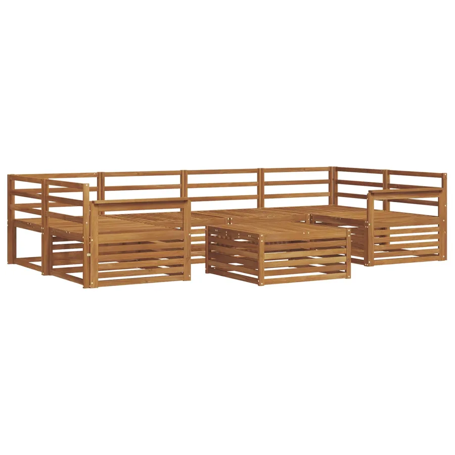 Ensemble de canapés d'extérieur 7 pcs Naturel - 2