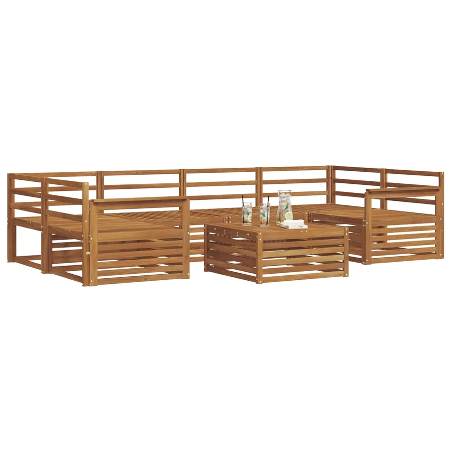Ensemble de canapés d'extérieur 7 pcs Naturel - 3