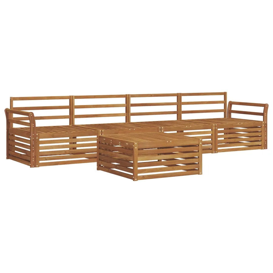 Ensemble de canapés d'extérieur 5 pcs Naturel - 2