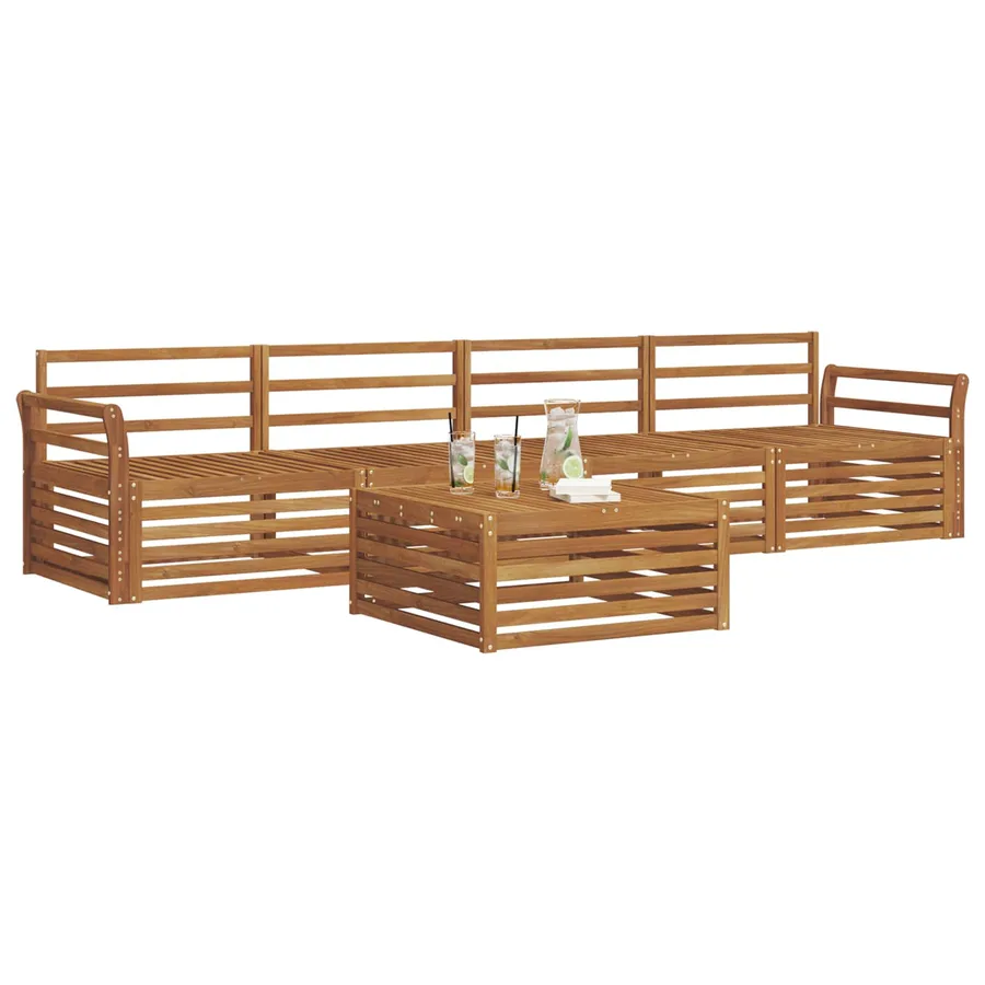 Ensemble de canapés d'extérieur 5 pcs Naturel - 3