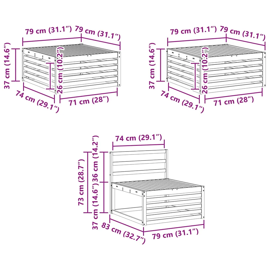 Ensemble de canapés d'extérieur 6 pcs Naturel - 11