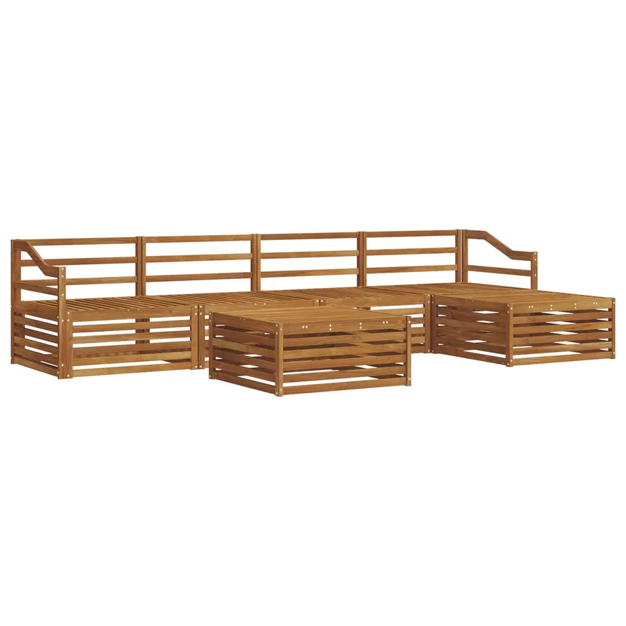 Ensemble de canapés d'extérieur 6 pcs Naturel - 2