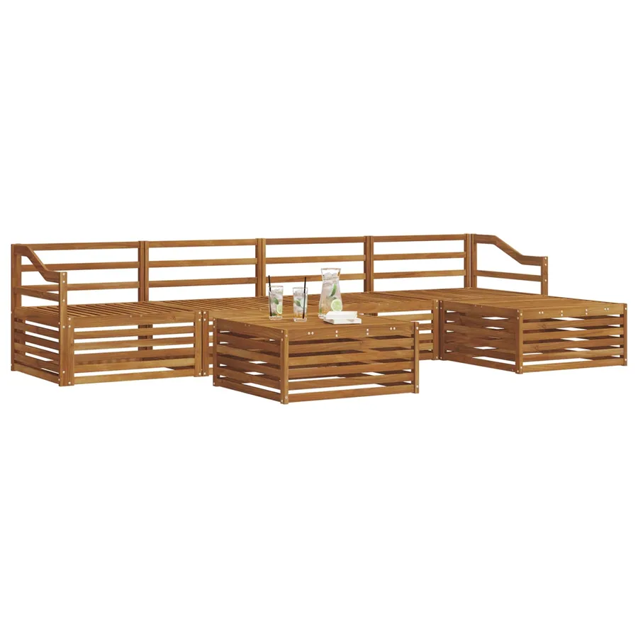 Ensemble de canapés d'extérieur 6 pcs Naturel - 3