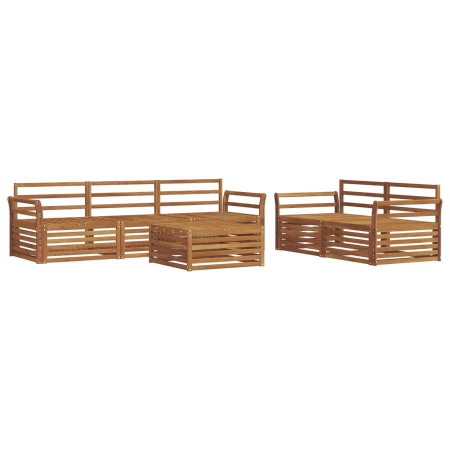 Ensemble de canapés d'extérieur 6 pcs Naturel - 2
