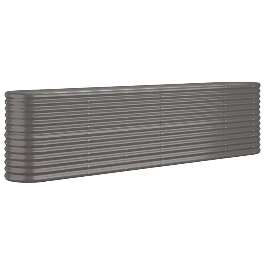 Lit surélevé de jardin Acier galvanisé 260x40x68 cm gris - 2