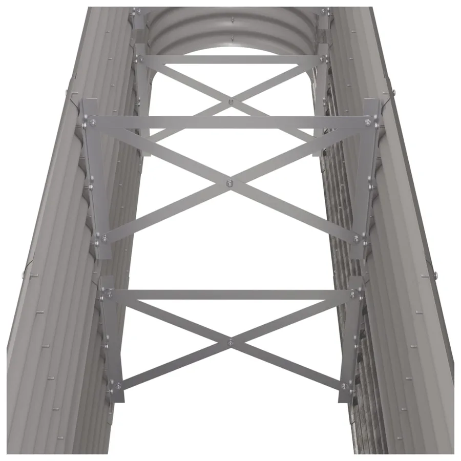Lit surélevé de jardin Acier galvanisé 260x40x68 cm gris - 5