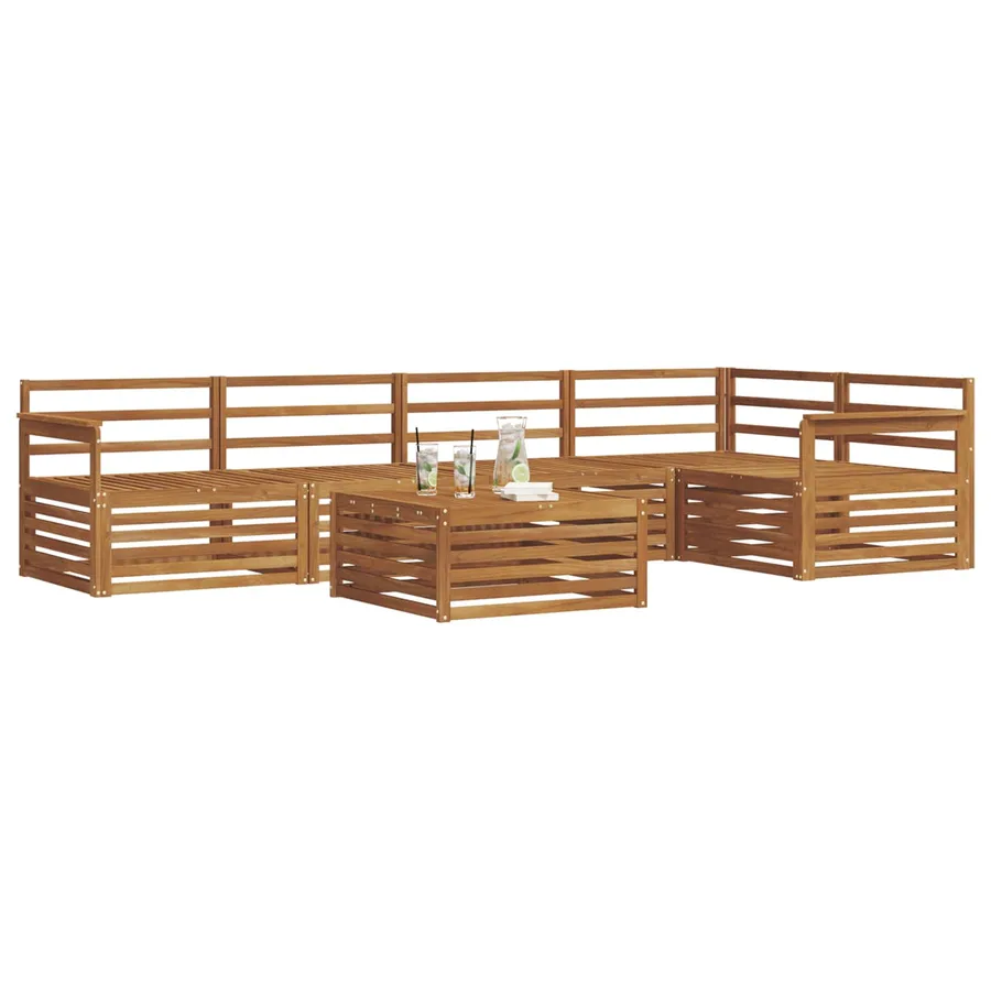 Ensemble de canapés d'extérieur 6 pcs Naturel - 3
