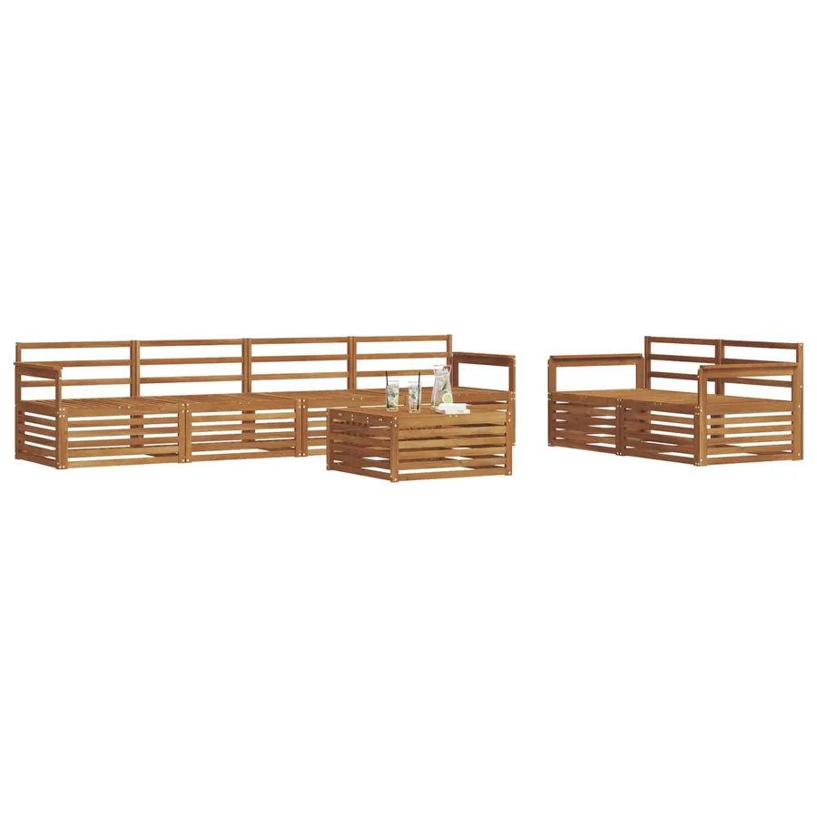 Ensemble de canapés d'extérieur 7 pcs Naturel - 3