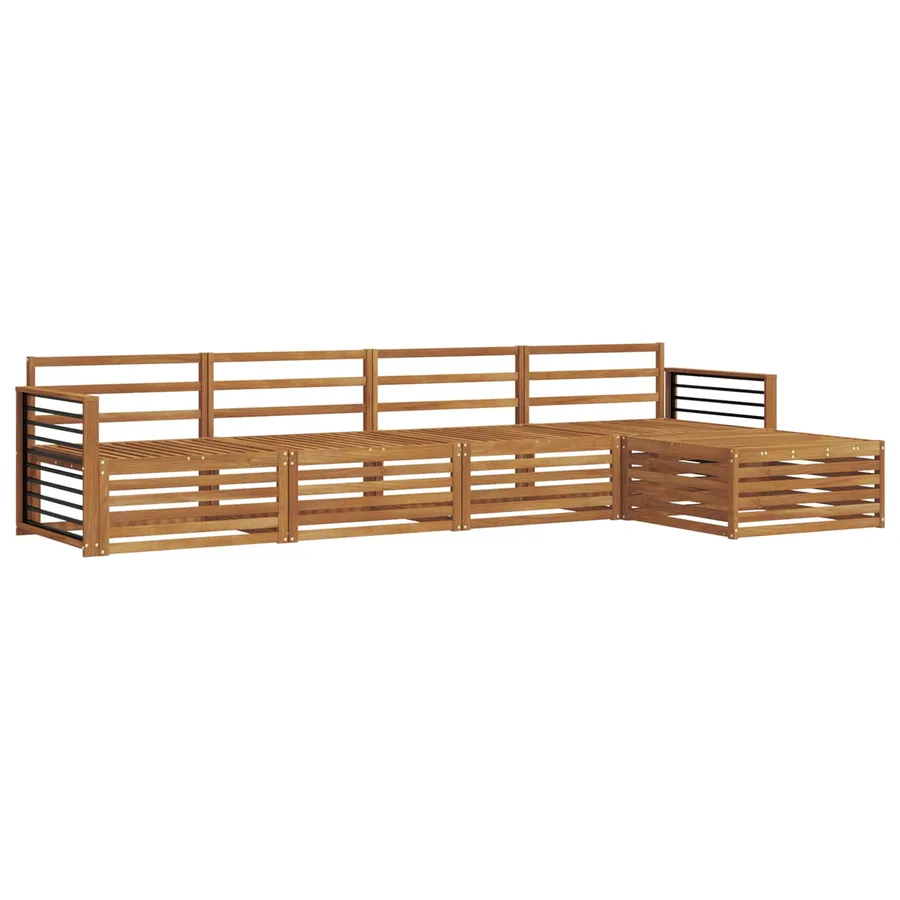 Ensemble de canapés d'extérieur 5 pcs Naturel - 2