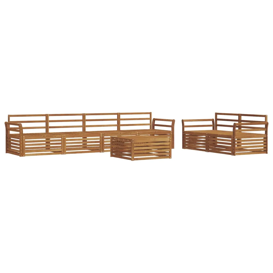 Ensemble de canapés d'extérieur 7 pcs Naturel - 2