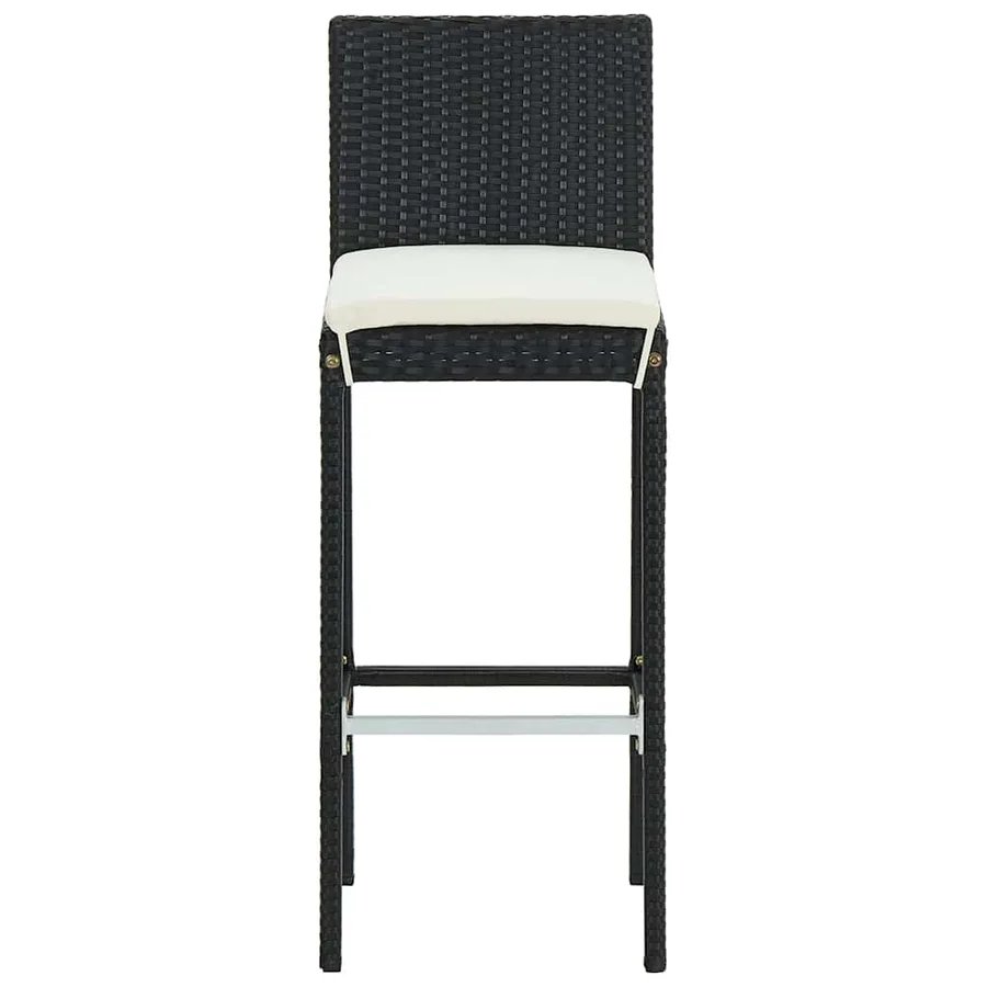 Ensemble de bar de jardin avec coussins 3 pcs Noir - 4