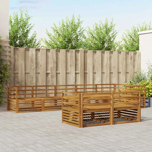 Ensemble de canapés d'extérieur 8 pcs Naturel
