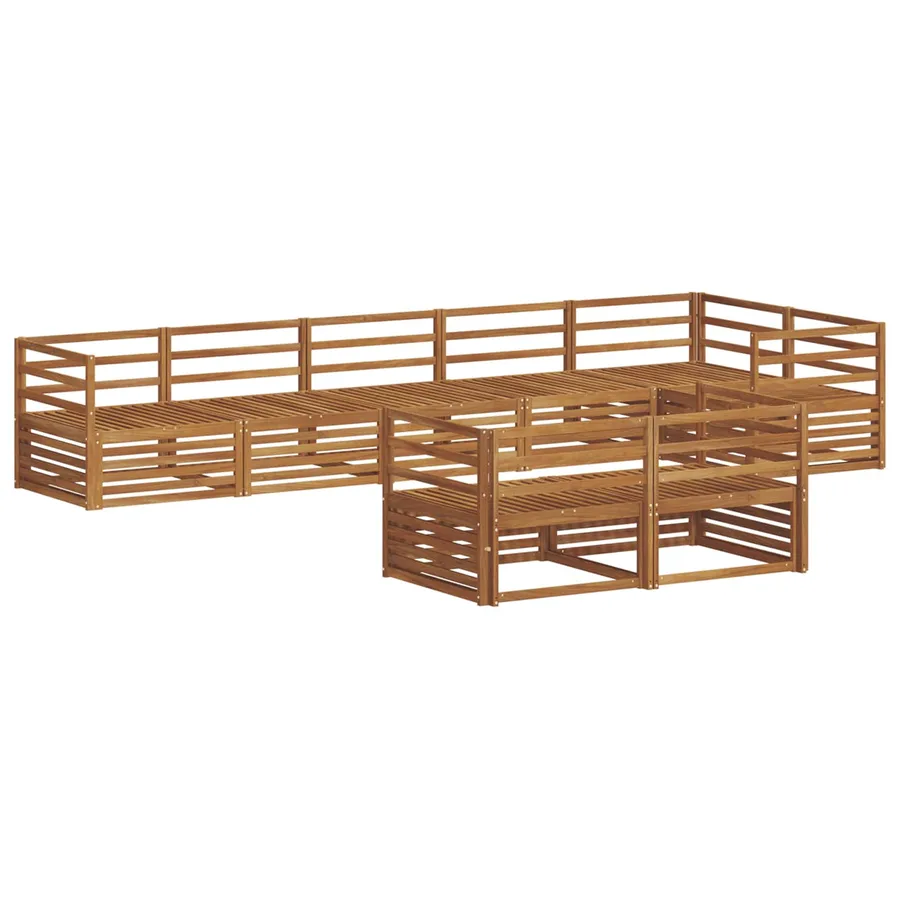 Ensemble de canapés d'extérieur 8 pcs Naturel - 2