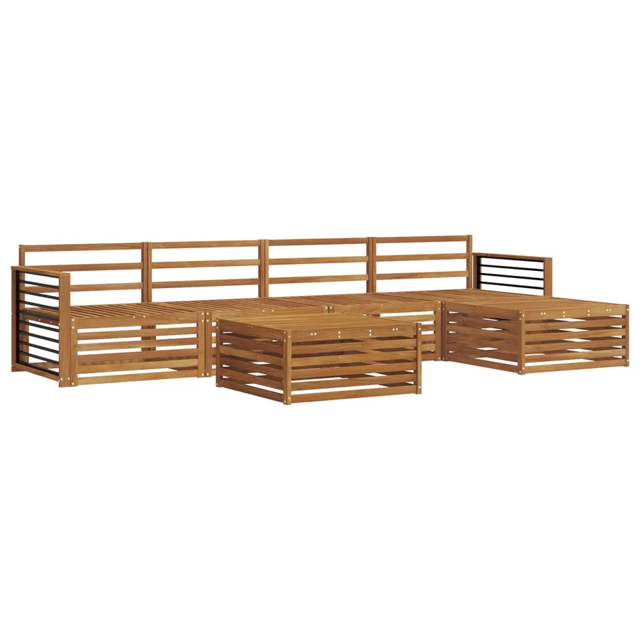 Ensemble de canapés d'extérieur 6 pcs Naturel - 2