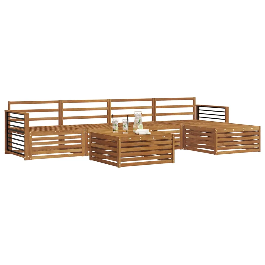 Ensemble de canapés d'extérieur 6 pcs Naturel - 3