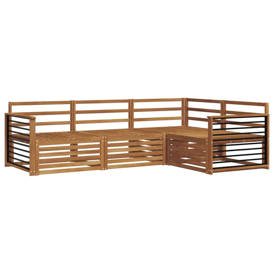 Ensemble de canapés d'extérieur 4 pcs Naturel - 2