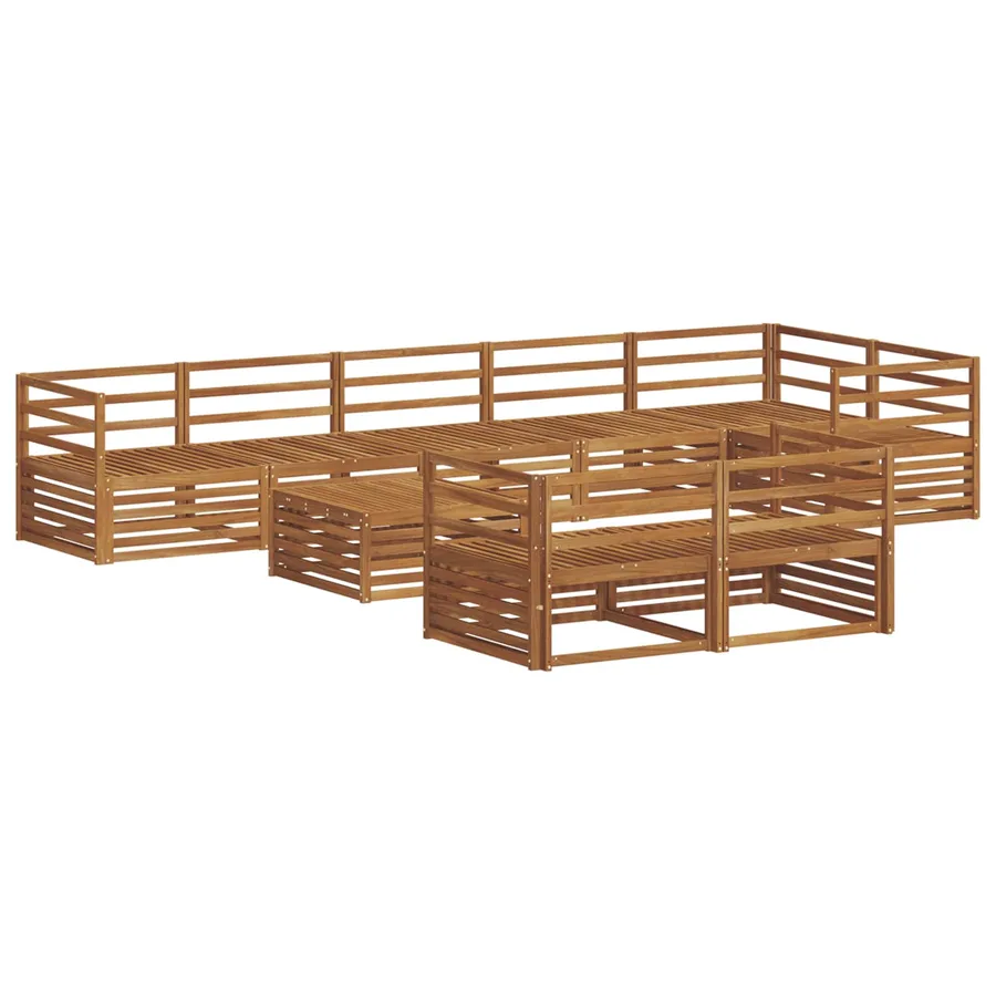 Ensemble de canapés d'extérieur 9 pcs Naturel - 2