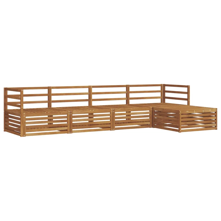 Ensemble de canapés d'extérieur 5 pcs Naturel - 2