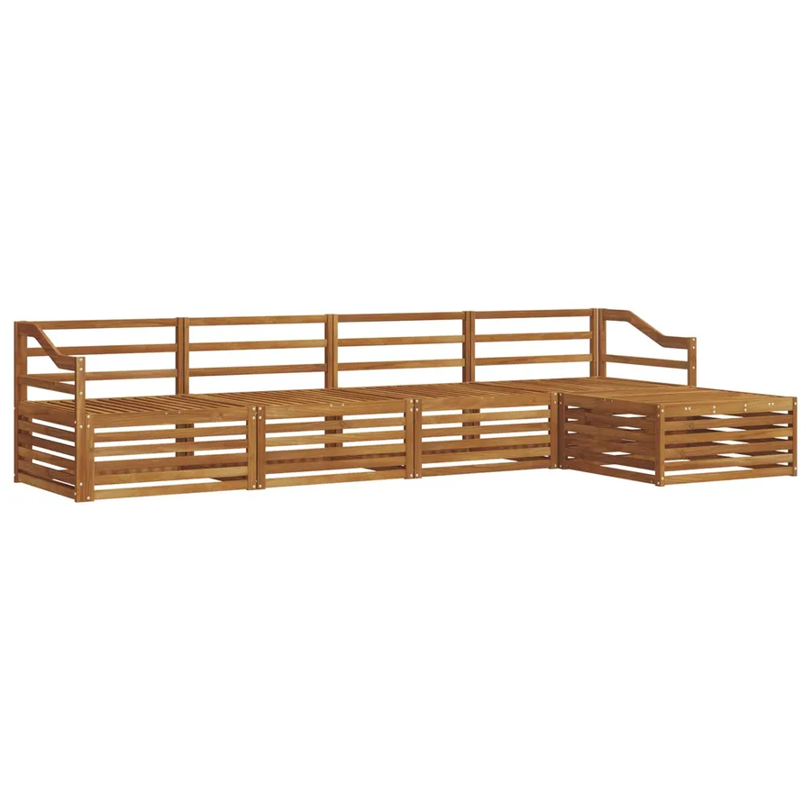 Ensemble de canapés d'extérieur 5 pcs Naturel - 2