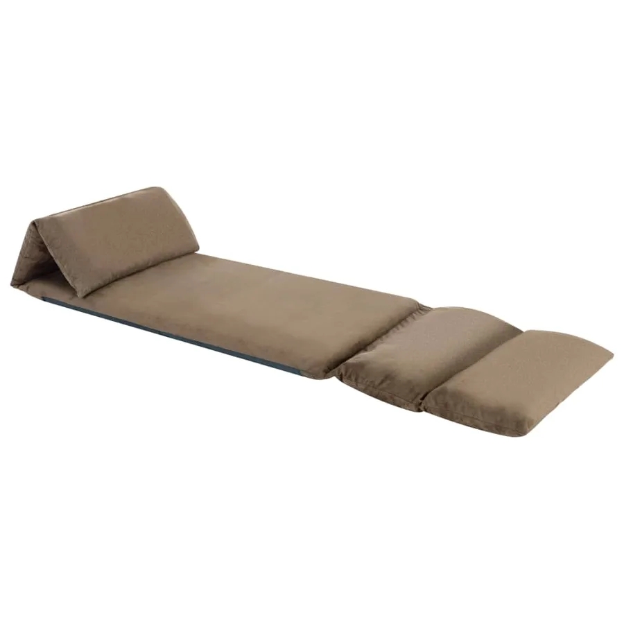 Chaise pliable de sol Taupe Microfibre - 2
