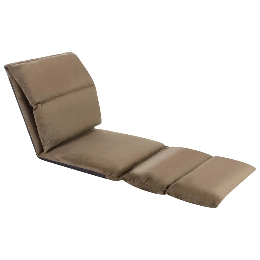 Chaise pliable de sol Taupe Microfibre - 3
