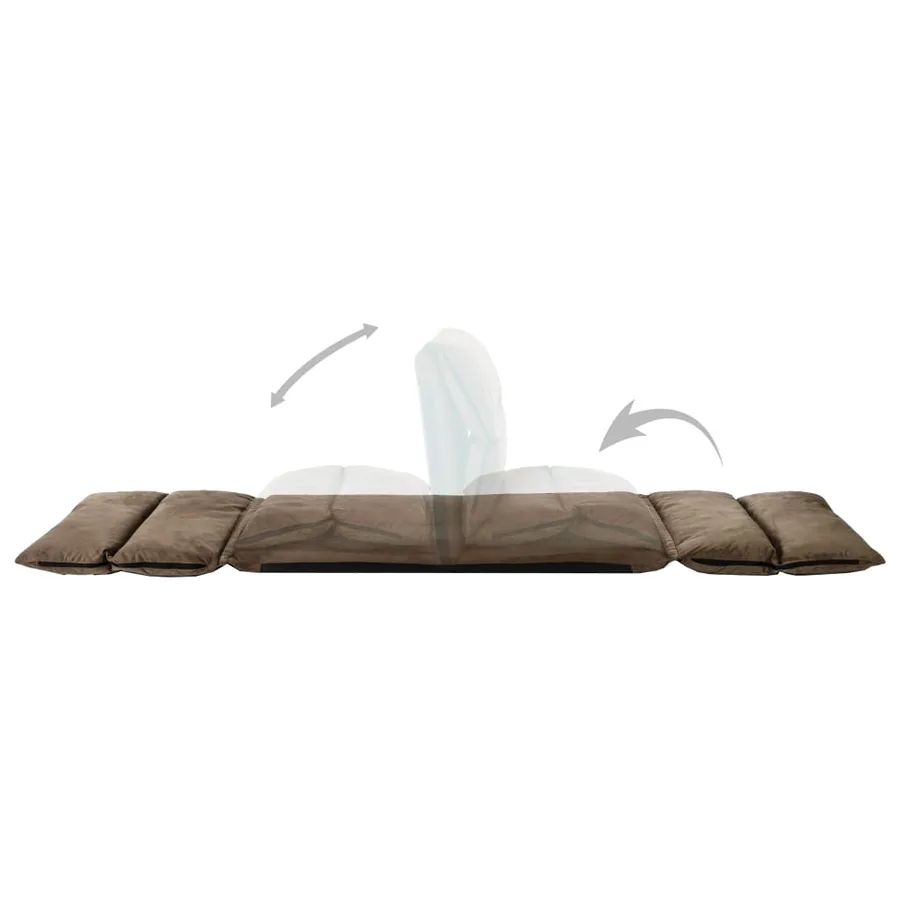 Chaise pliable de sol Taupe Microfibre - 8