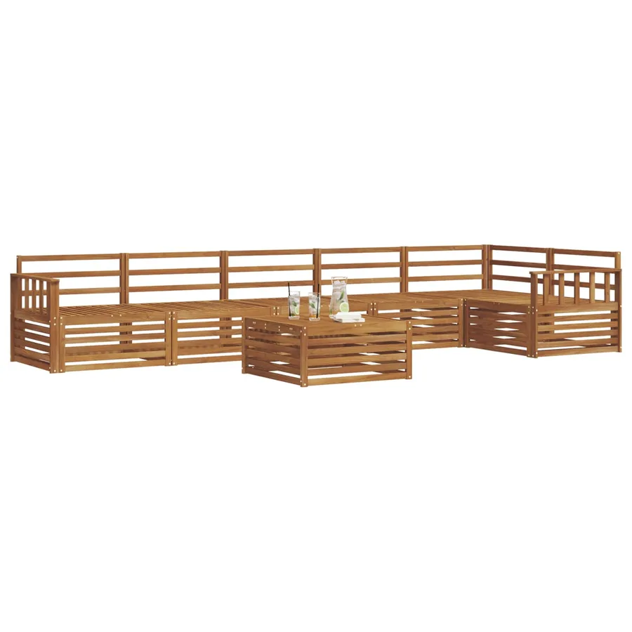 Ensemble de canapés d'extérieur 7 pcs Naturel - 3