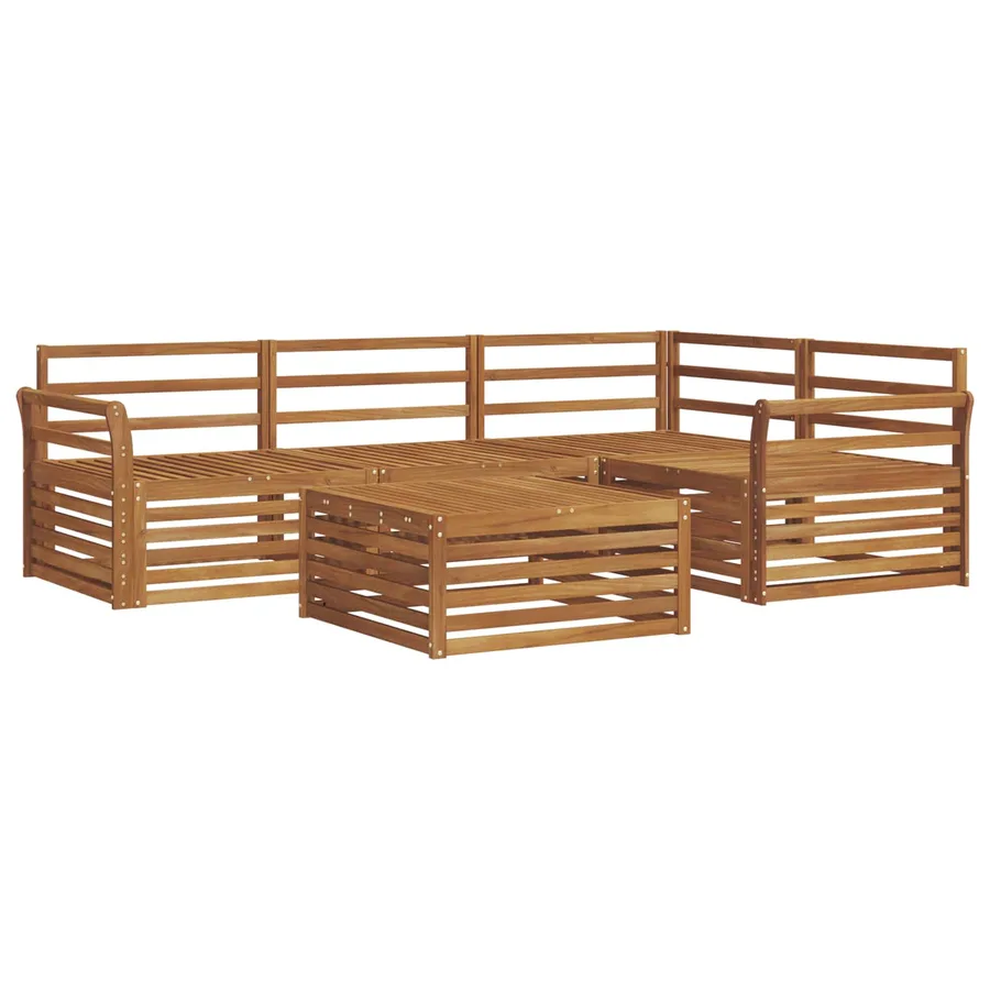 Ensemble de canapés d'extérieur 5 pcs Naturel - 2