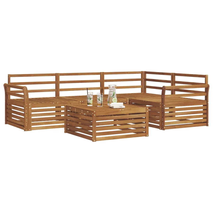 Ensemble de canapés d'extérieur 5 pcs Naturel - 3