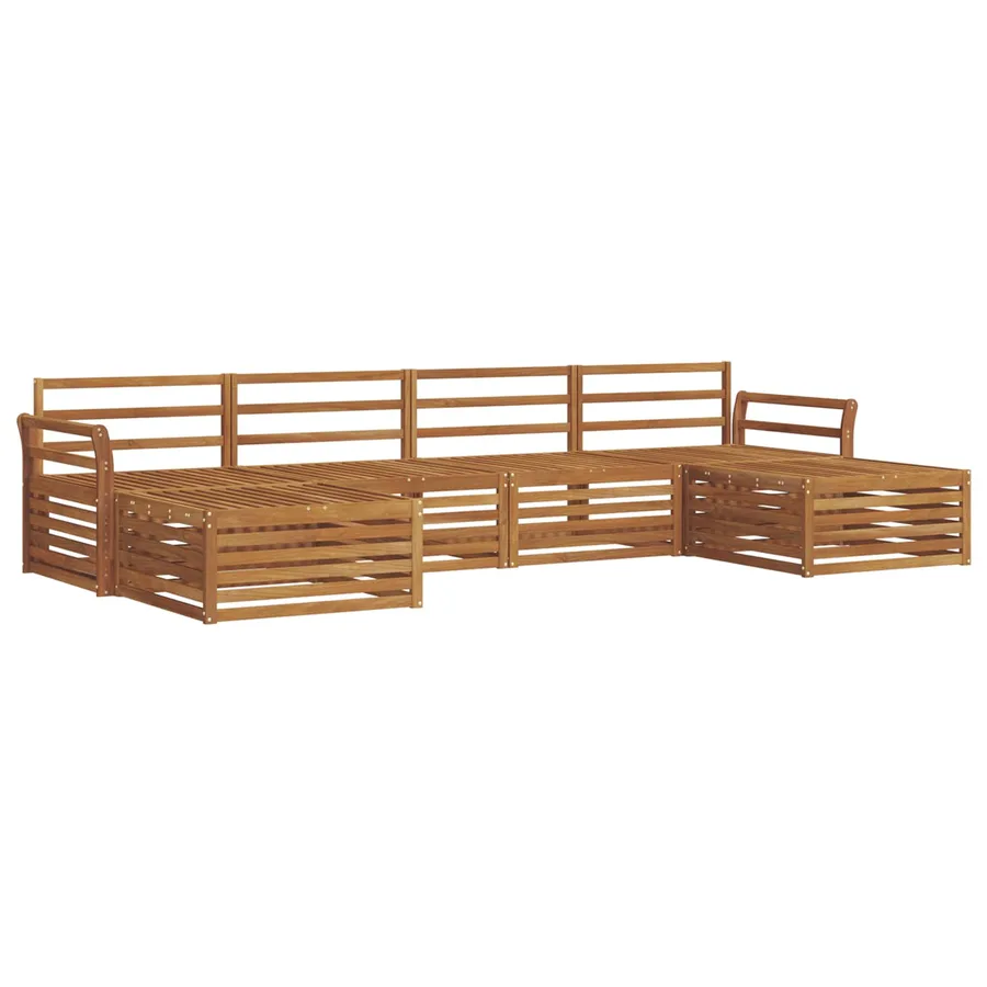Ensembles de canapés 6 pcs Naturel Bois d'Acacia Massif - 2