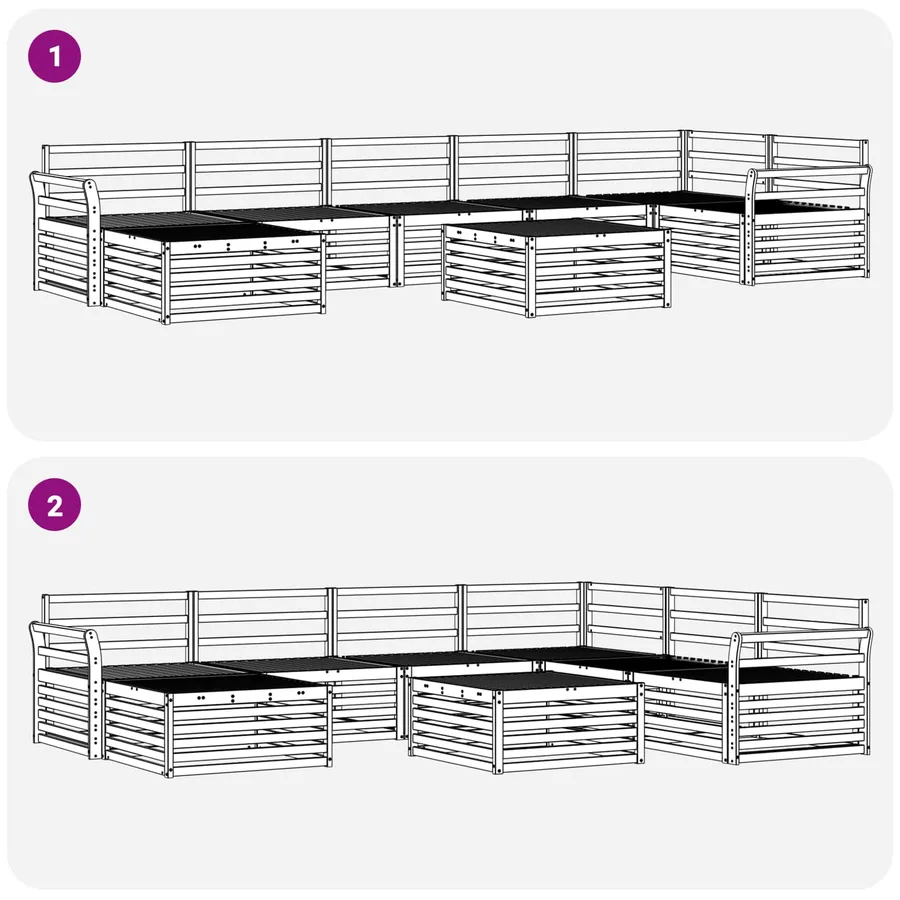 Ensemble de canapés d'extérieur 8 pcs Naturel - 10