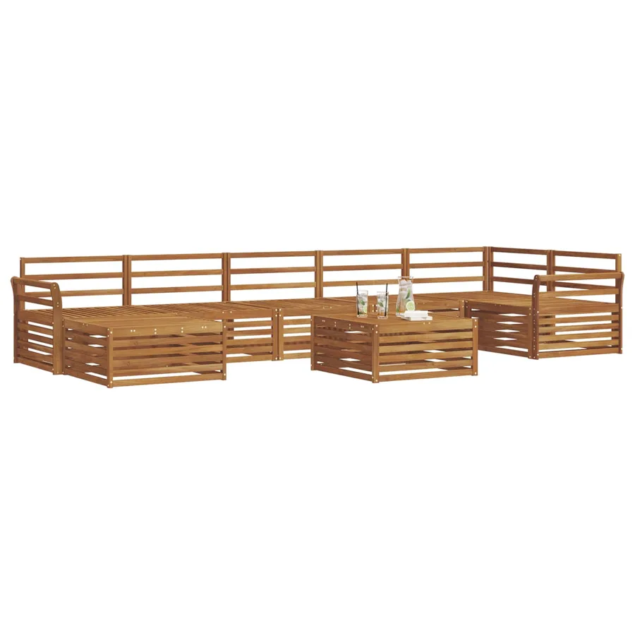 Ensemble de canapés d'extérieur 8 pcs Naturel - 3