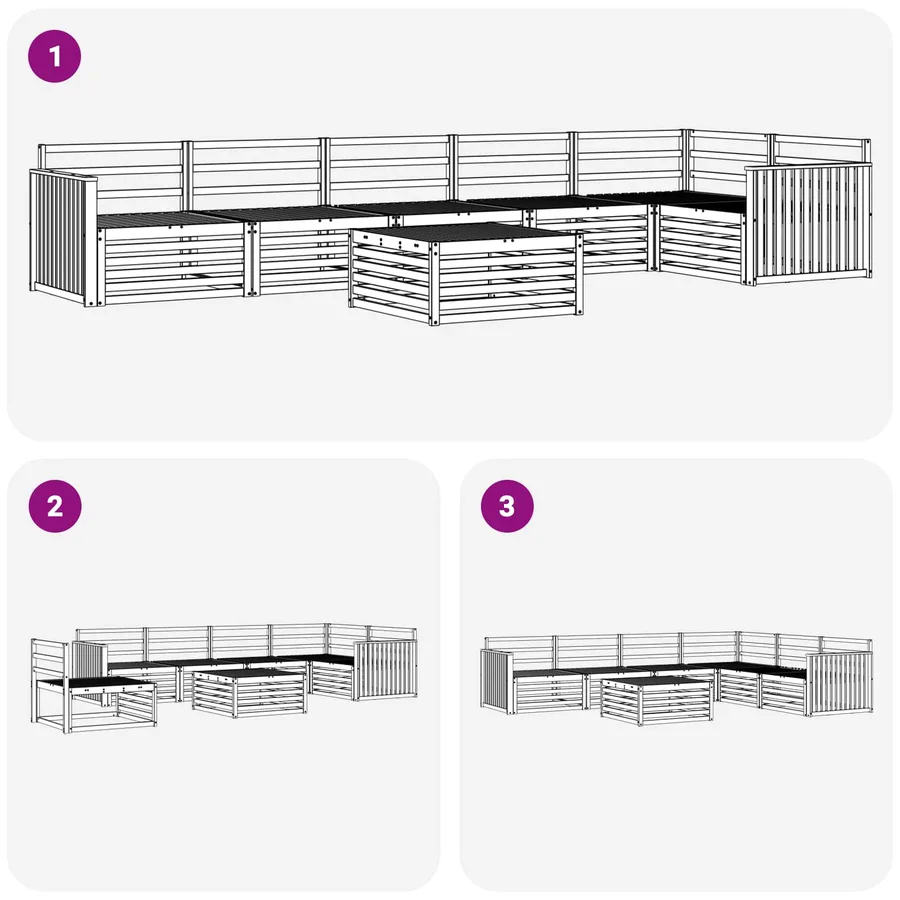 Ensemble de canapés d'extérieur 7 pcs Naturel - 9