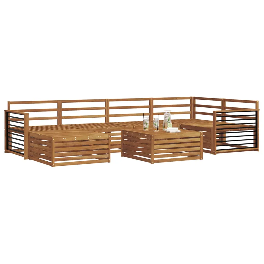 Ensemble de canapés d'extérieur 7 pcs Naturel - 3