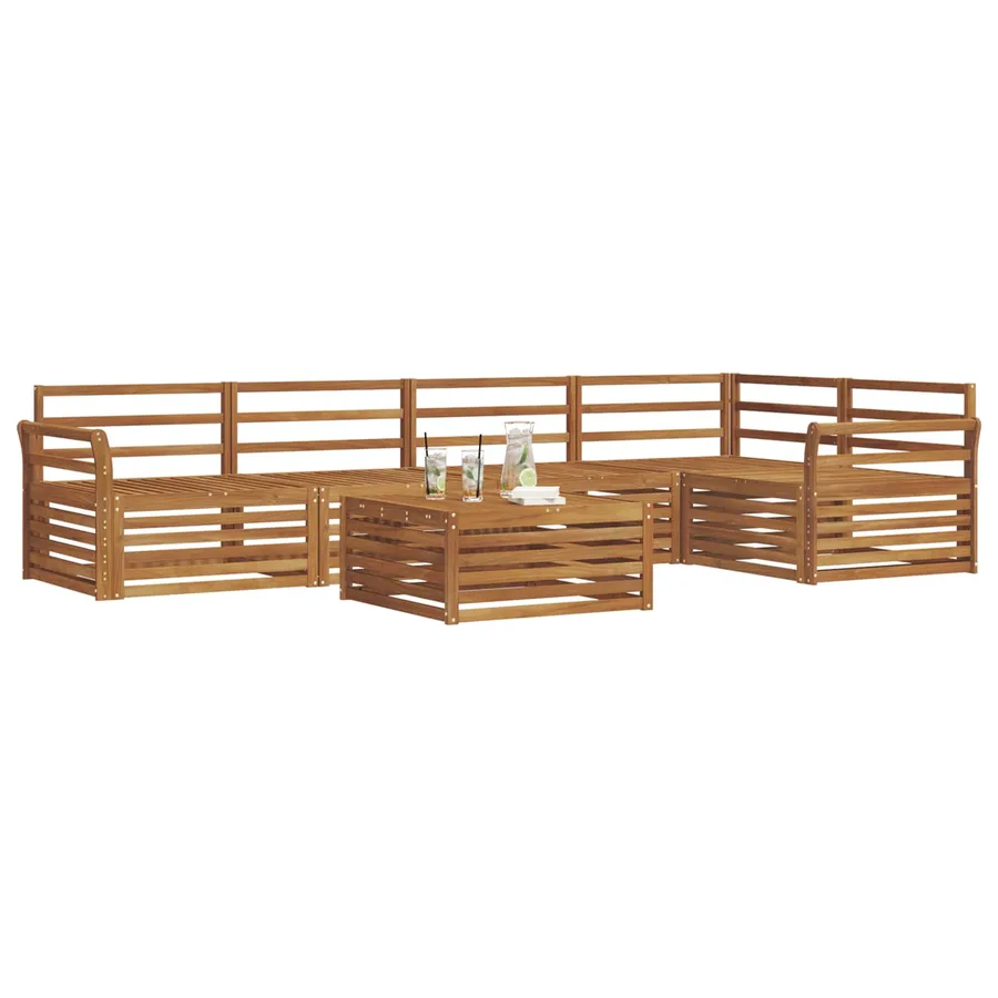 Ensemble de canapés d'extérieur 6 pcs Naturel - 3