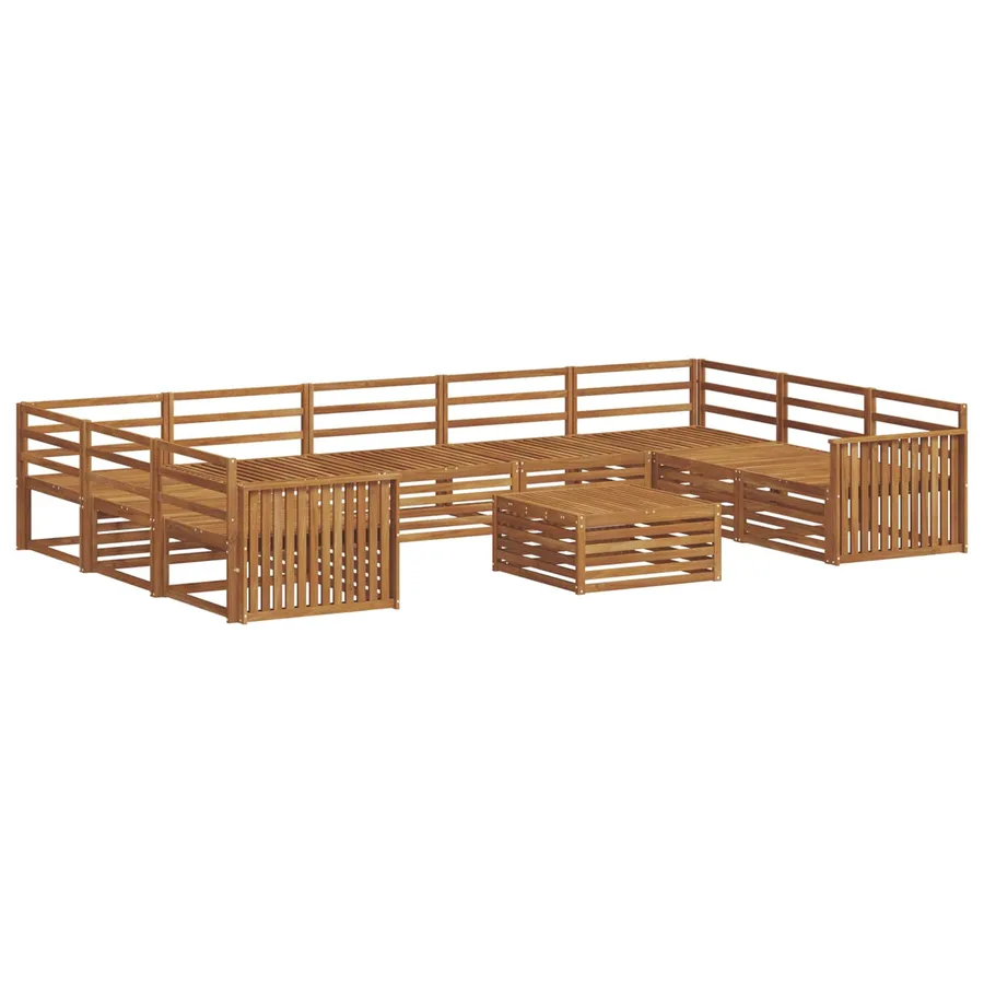 Ensemble de canapés d'extérieur 10 pcs Naturel - 2