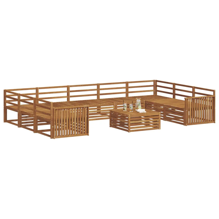 Ensemble de canapés d'extérieur 10 pcs Naturel - 3
