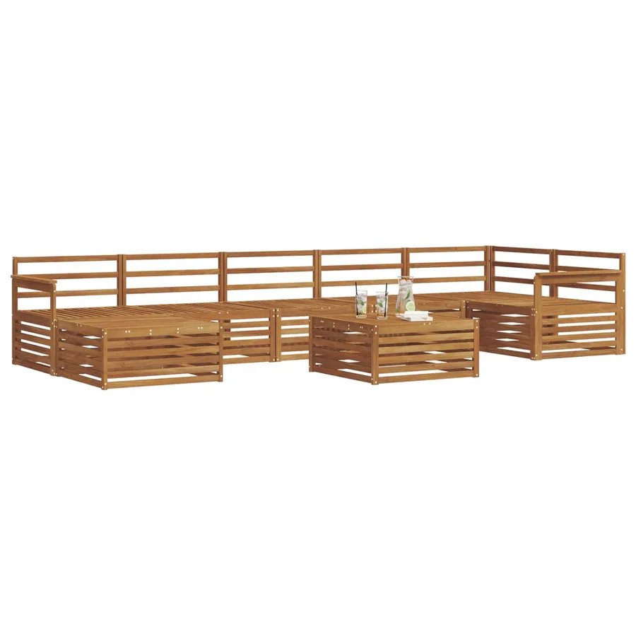 Ensemble de canapés d'extérieur 8 pcs Naturel - 3