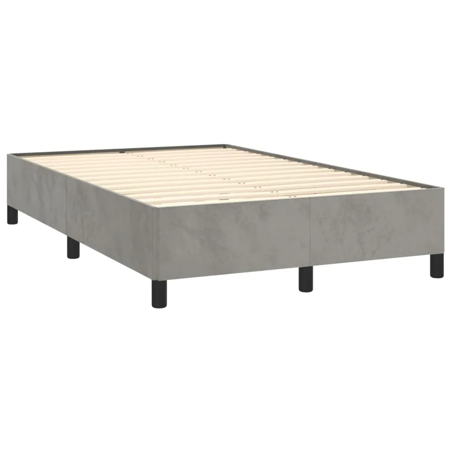 Cadre de lit sans matelas gris clair 120x200 cm velours - 4