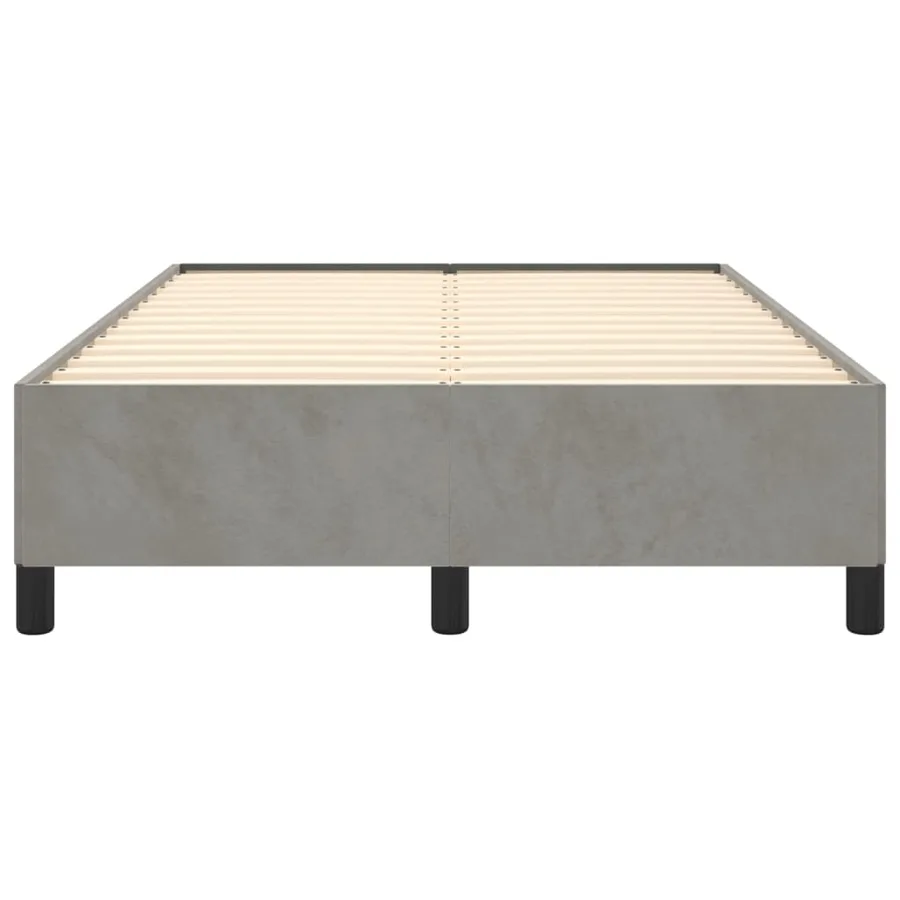 Bed frame without mattress light grey 120x200 cm velvet - 5